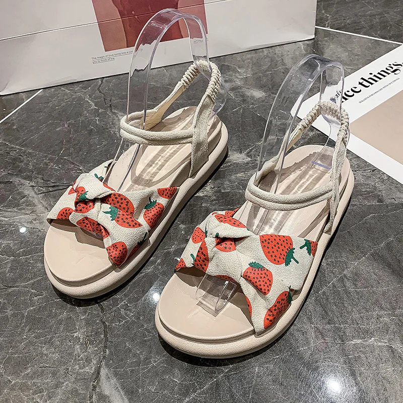 Summer New Leisure Fashion Breathable Flat Soled Thick Soled Student Shoes Women's Shoes Sandals Simple Personality