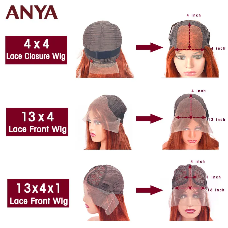 Парик HD 13X4 апельсинового и коричневого цвета на шнуровке передний парик