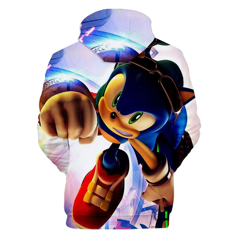 Sonic 3D Модный пуловер худи Повседневная Толстовка с длинными рукавами 3D Одежда для мальчиков и девочек тонкий стиль детский свитер с героями мультфильмов