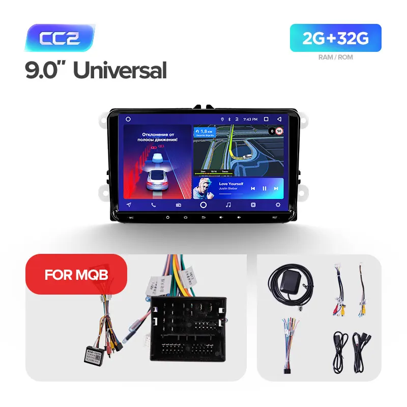 TEYES CC2 Штатное Головное устройство For Volkswagen Sharan GPS Android aвтомагнитола магнитола автомагнитолы Андроид для Фольксваген Шаран аксессуары штатная магнитола автомобильная мультимедиа - Цвет: MQB CC2 32G