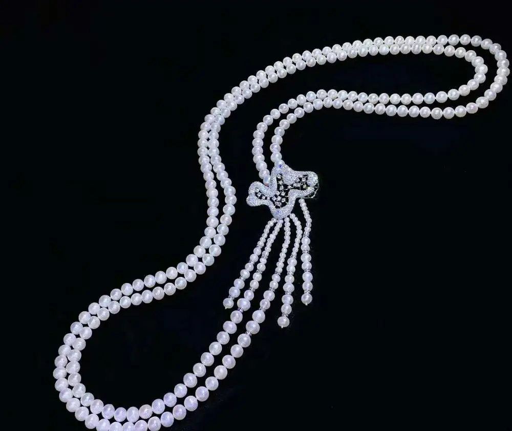 Ручной работы для детей ростом 95-100 см благородный 2 нитей 7-8 мм белый натуральный