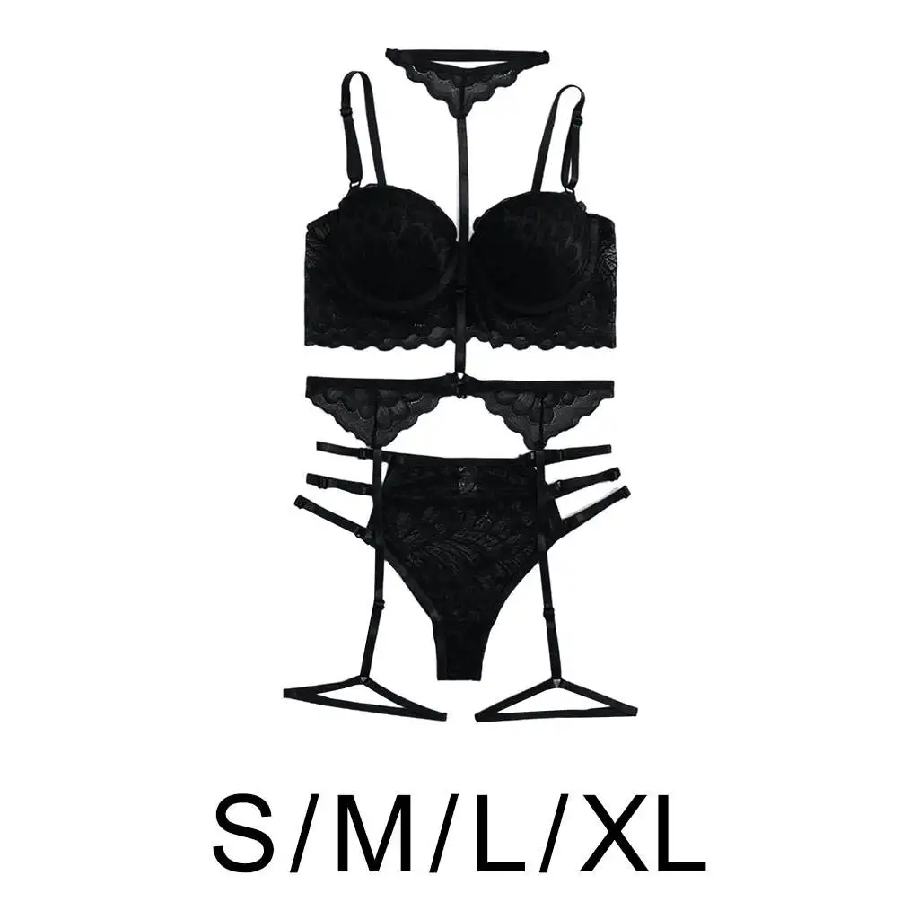 

Bra and Panties Set Intimates Naughty Panty Comfortable Underwear Lace Garter Lingerie Halter Underwire Costumes Thong Strappy