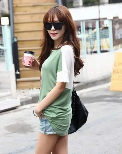 

Summer 2020 short sleeve t shirt blue Women Top Garment