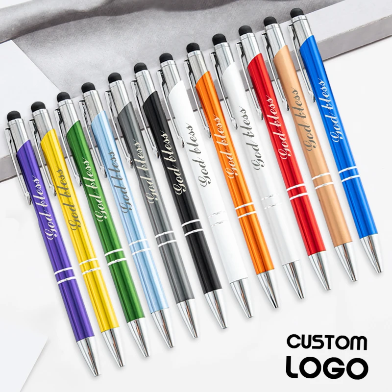 

Customized LOGO Metal Handwritten Touch Ballpoint Pen Cute Wedding Birthday Gift Gel Pens School Office Lettering Signature Pen