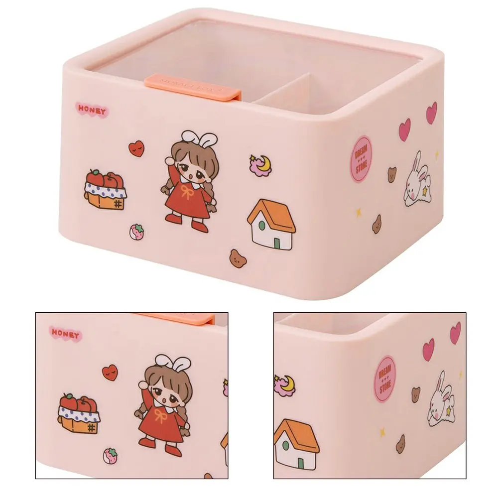 

Пылезащитный прибор для снятия макияжа ватный тампон Настольный прочный ящик для хранения моющаяся Косметика большой емкости контейнер дл...