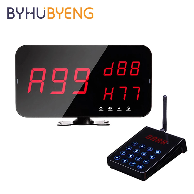 Система пейджера BYHUBYENG с клавиатурой дисплея для управления очереди