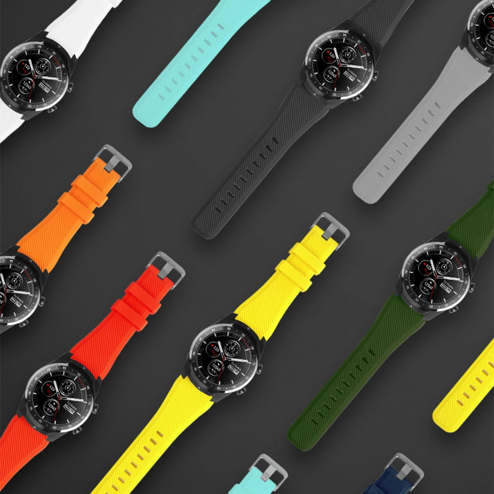 Силиконовый цветной браслет SIKAI 22 мм для Ticwatch Pro моющийся ремешок Samsung Gear S3 сменный