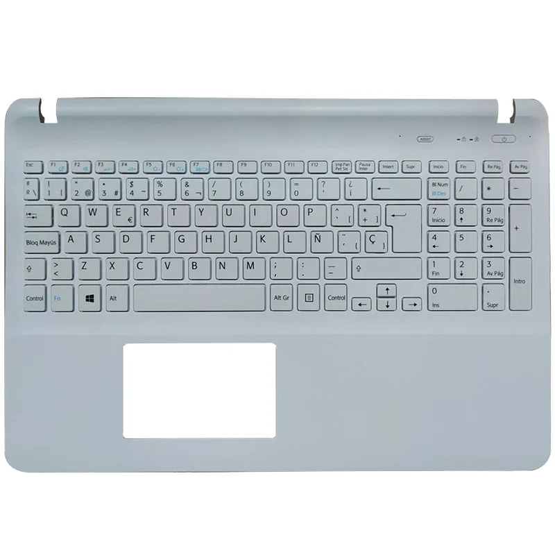 Spanish SP laptop keyboard for sony Vaio SVF152C29V SVF153A1QT SVF152100C black/white with Palmrest upper Cover | Компьютеры и офис