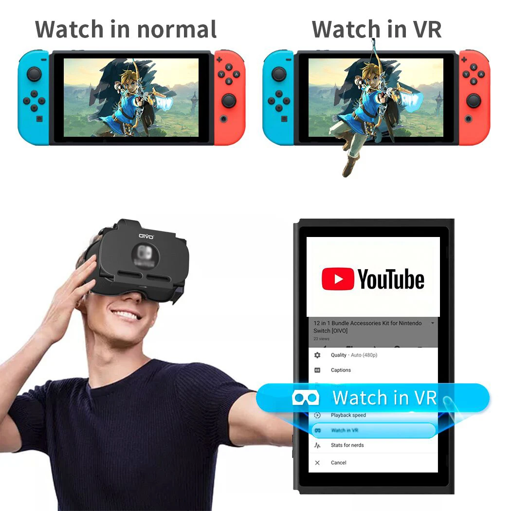 

OIVO for Nintend Switch LABO VR Glasses Virtual Reality Movies for Switch Game VR Headset Glasses for Switch Games