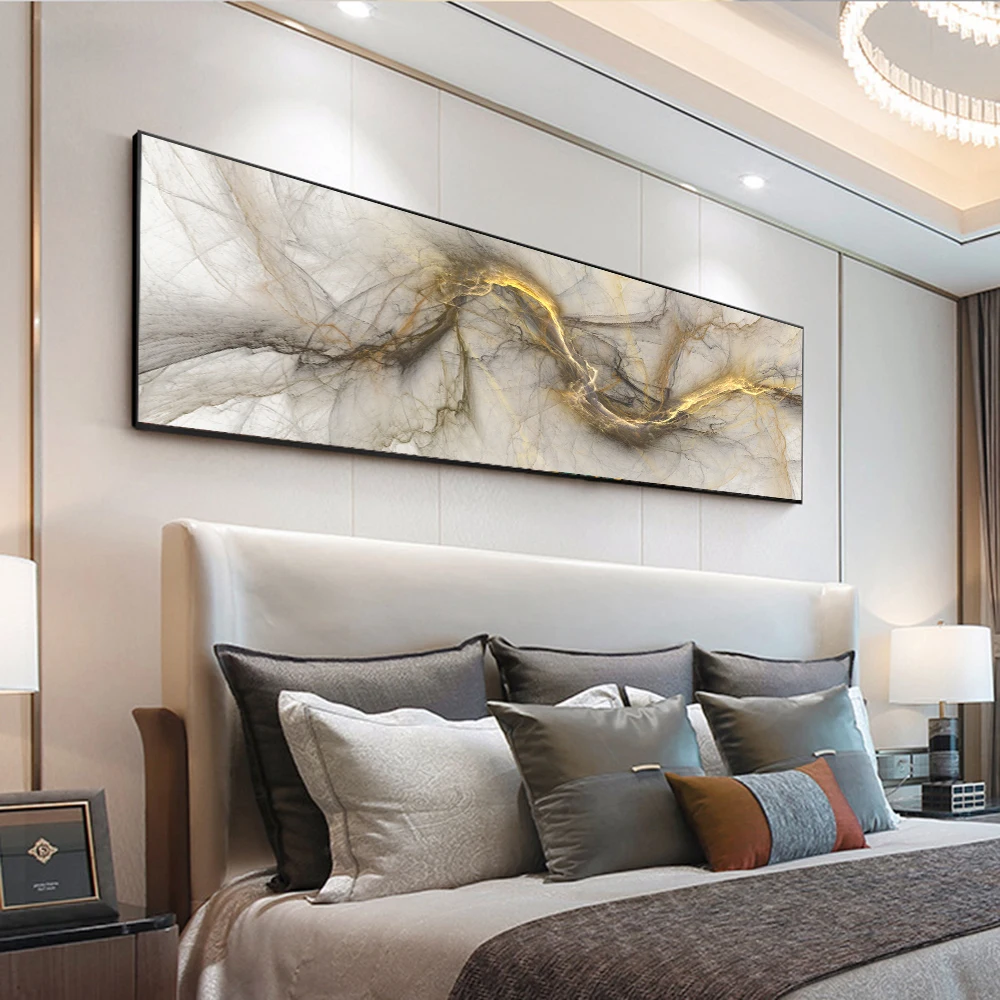 Домашний декор DDHH серо-желтое облако Современное абстрактное искусство постеры