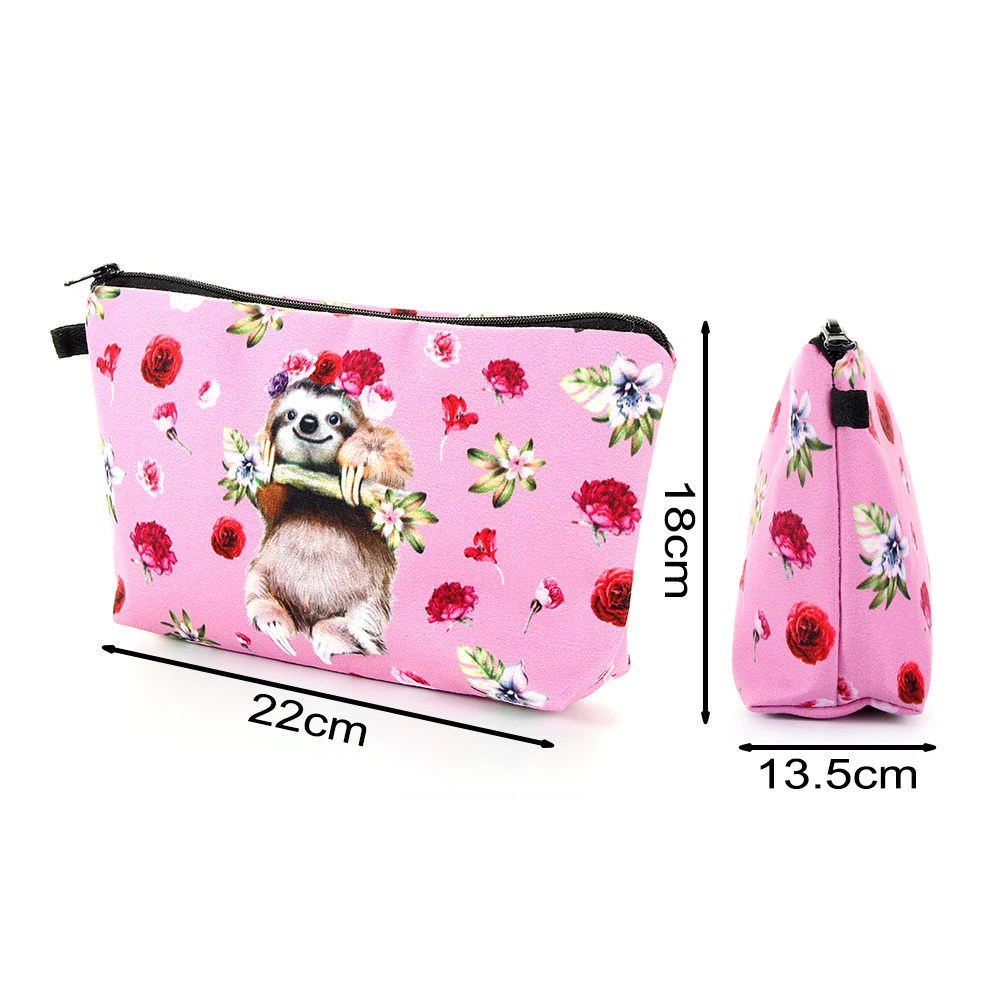 Косметичка Сумка водонепроницаемая с милыми животными для путешествий ленивый 3D