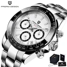 Часы PAGANI DESIGN Мужские механические, классические спортивные черные часы-хронограф для дайвинга из нержавеющей стали