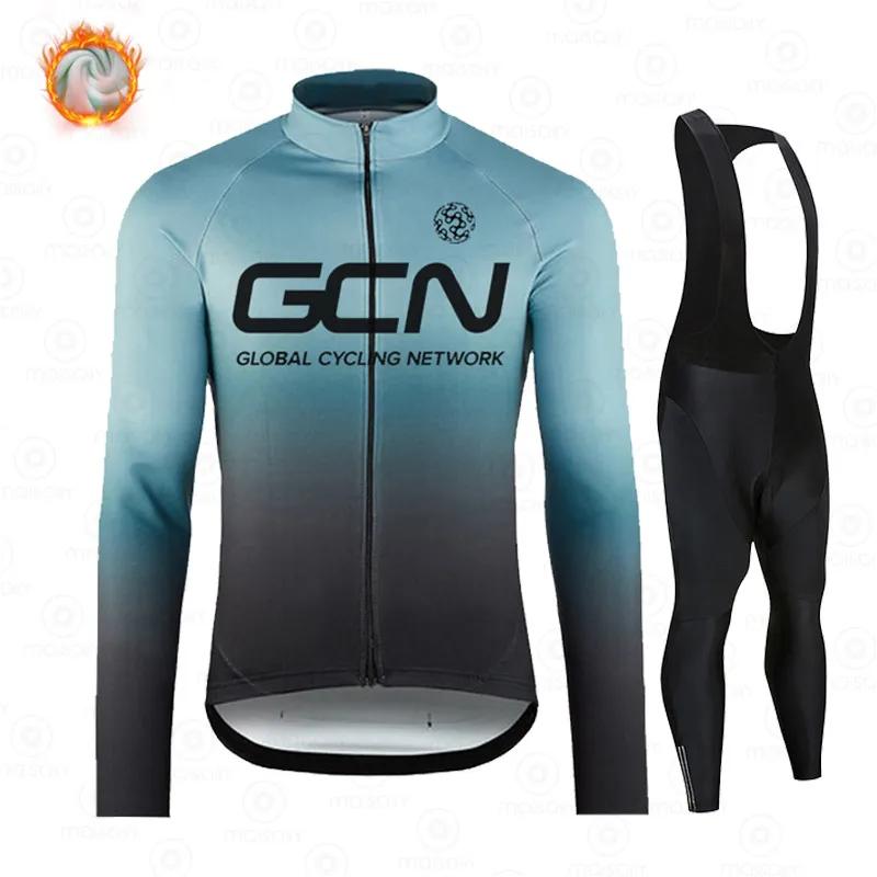 

GCN Winter Bicycle Set Bike Cycling Long Sleeve Thermal Fleece Sportswear Racing Profession Jersey Suit for Men Ropa Ciclismo