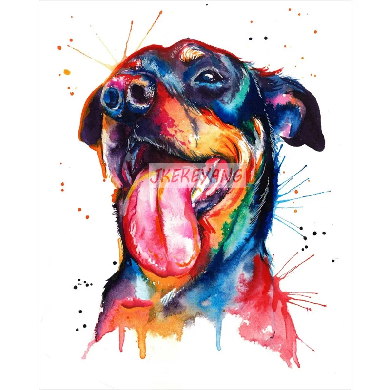 Алмазная живопись 5D &quotсделай сам&quot полный квадратный рисунок собака акварелью
