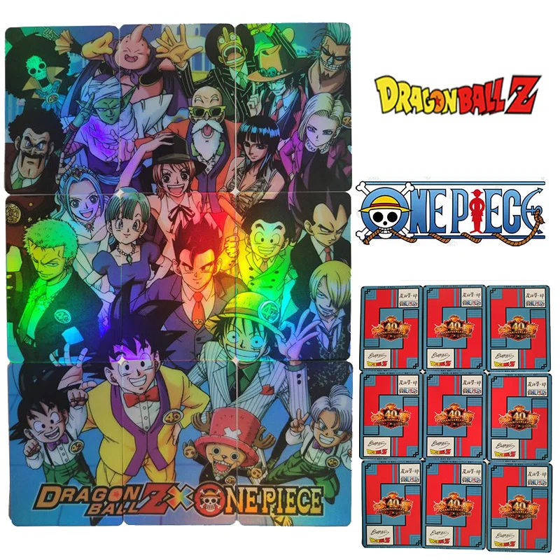 Dragon Ball Z ONE PIECE Son Goku Monkey D. Коллекция 9 боевых карт Luffy Vegeta IV Roronoa Zoro с названием