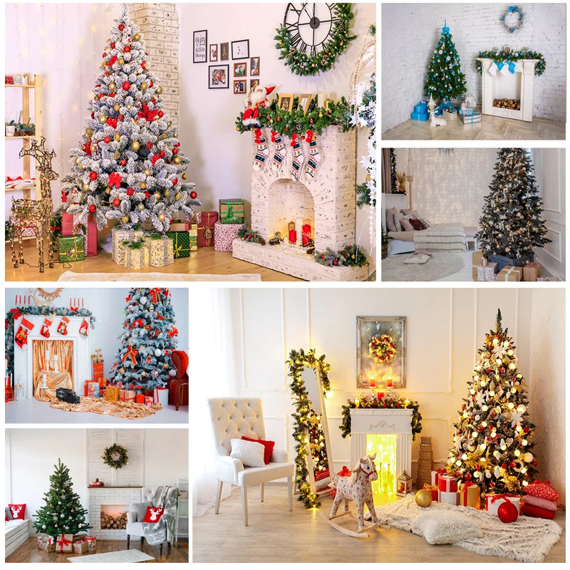 

Christmas Indoor Theme Photography Background Christmas tree Children Portrait Backdrops For Photo Studio Props 21522 DHY-01