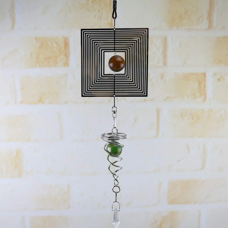 Колокольчики для окон, металлические украшения, спиральные вращающиеся колокольчики, японский стиль, Рождественский Спиннер, хрустальные колокольчики, церковный яр