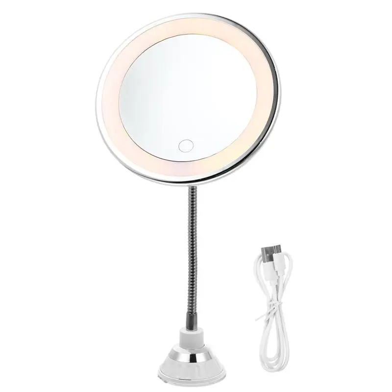 

1PC Makeup Mirror with Light Sucker 10x Magnification Tri-color Makeup Mirror