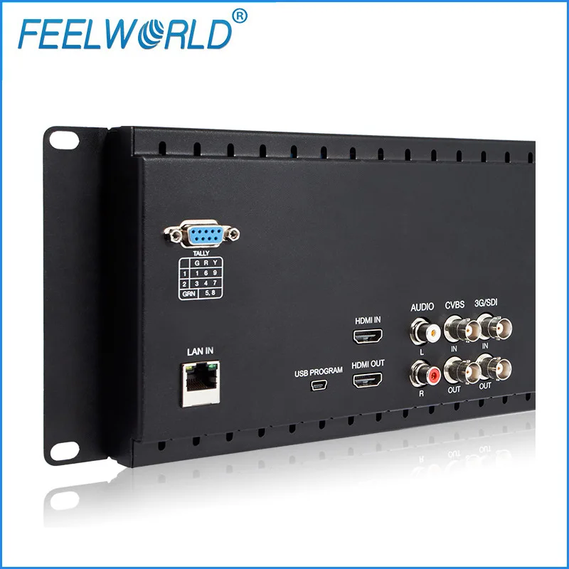 Online Feelworld D71-H Dual 7 Zoll 3RU IPS 1280x800 HDMI LCD-Rack Montieren Monitor Tragbare 2 Bildschirme Broadcast-Monitor