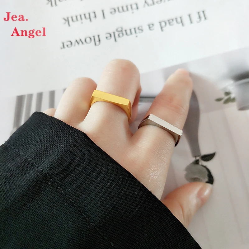 

Женское Открытое кольцо Jea.Angel, серебро 925 пробы, минималистичное прямоугольное гладкое кольцо с геометрическим дизайном, Модная бижутерия в...