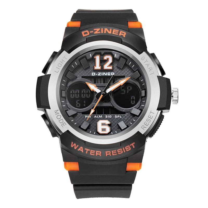 D ZINER G военные ударные мужские часы спортивные светодиодный цифровой 10 бар