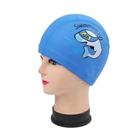 50hotlovely cartoon dolphin kids children waterproof swimming cap ear protection hat