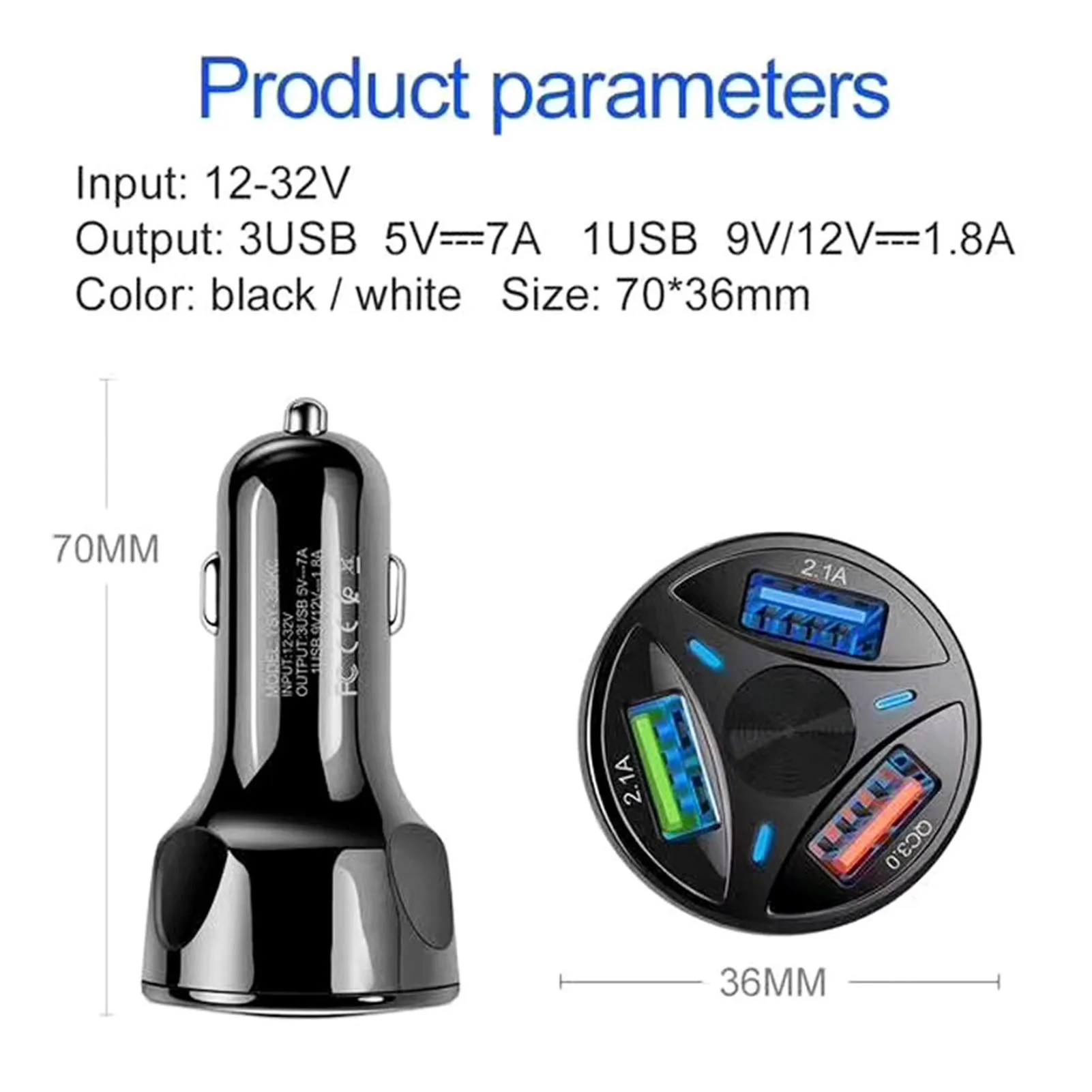 QC3.0 автомобильный зарядный телефон 3 1 а 3usb выходной порт быстрая зарядка |