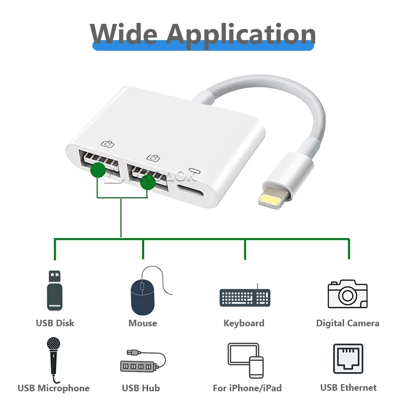 

OTG Adapter For Lightning to USB For iPhone Mobile Phones Accessories USB Camera U Flash Drive OTG Converter For iPad iOS Phone