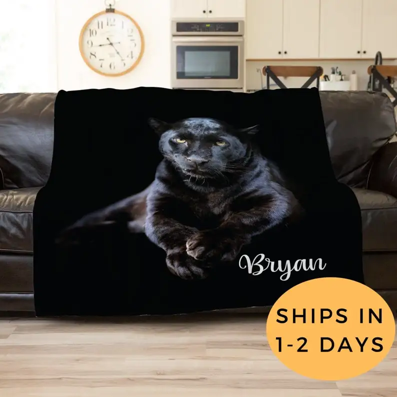 

Black Panther Blanket, Black Panther Decor, Personalized Blanket For Adults, Customized Blanket, Throw Blanket For Couch,