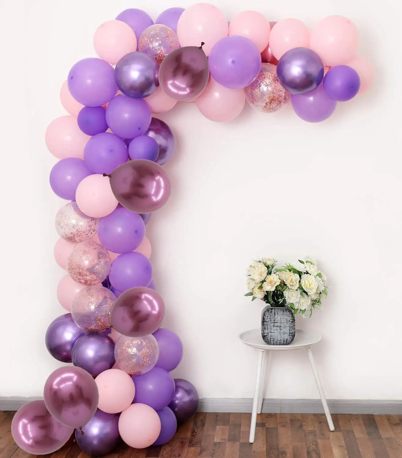 

Фиолетовый розовый воздушный шар комплект гирлянды воздушные шары с конфетти цвета розовое золото фон для дня рождения ребенка свадебный д...