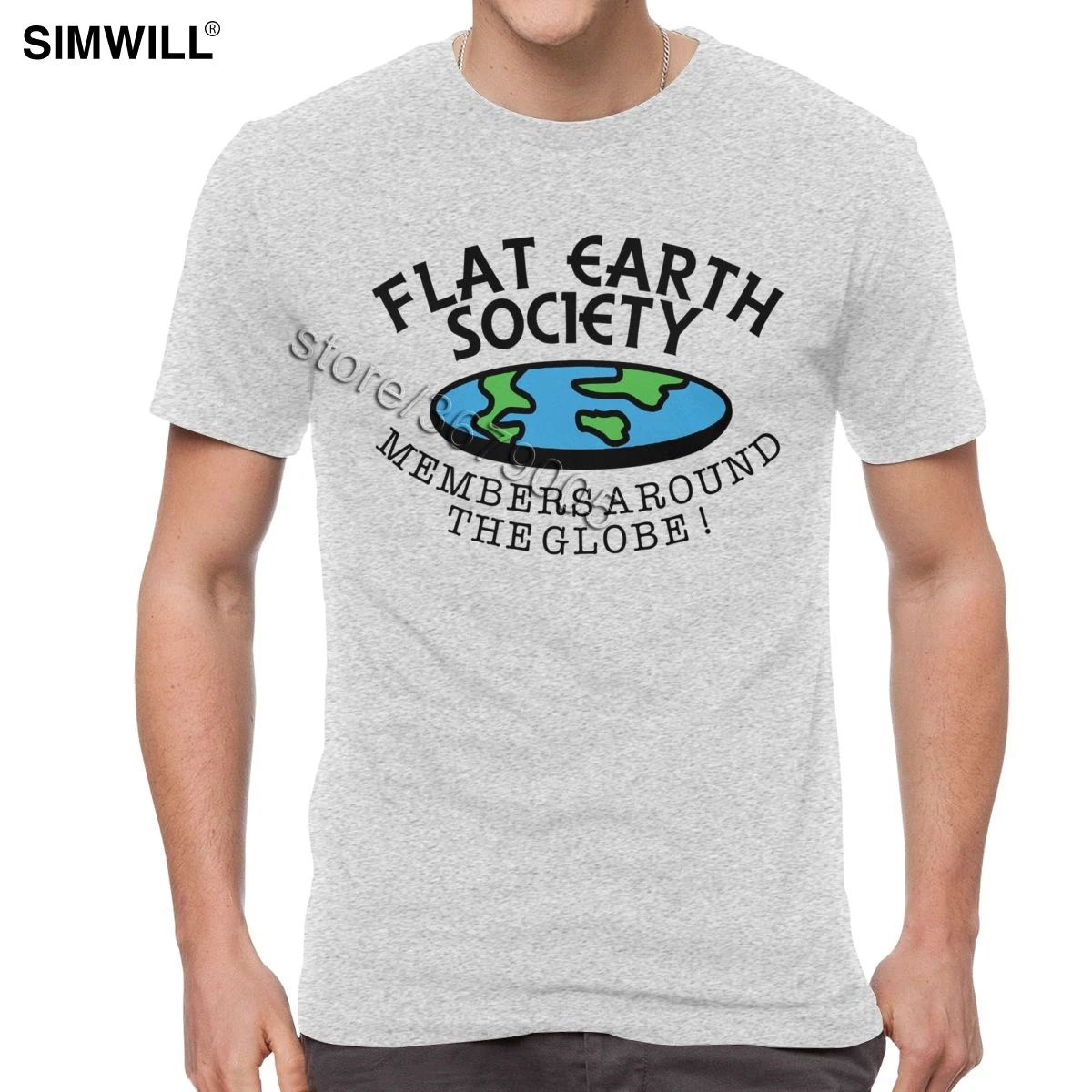 Хлопковая футболка с надписью I верю плоская Земля | Мужская одежда