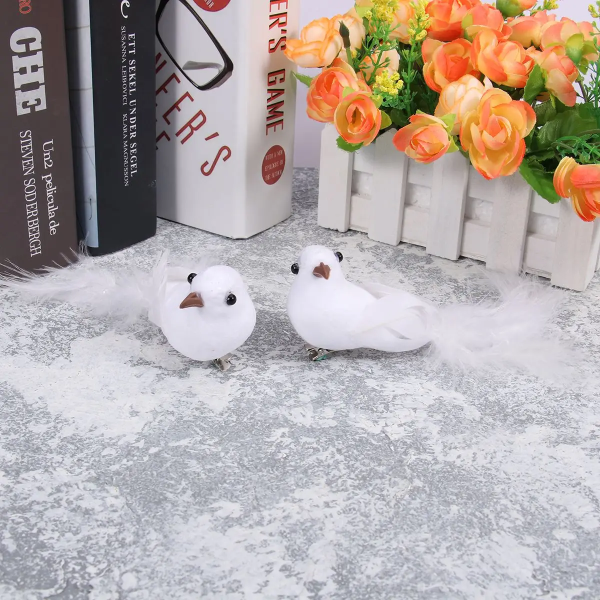 Искусственные Птицы из пенопласта 4 шт. Белые птицы для украшения дома бонсай