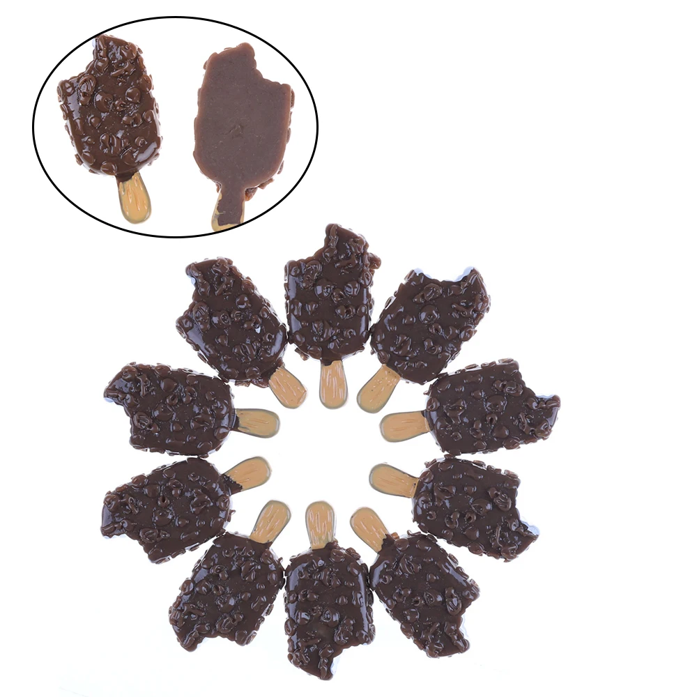 Miniature Pretend Toy Mini Ice Cream Bar Resin Diy Crunchy Ice-lolly Simulation Food For   Dolls Accessories