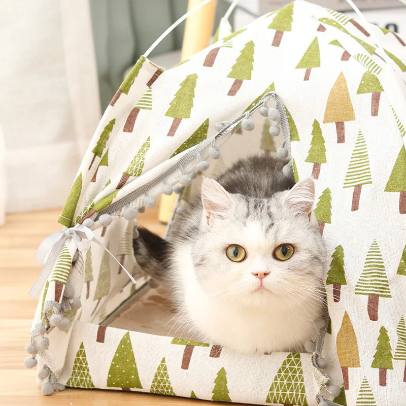

1pcs pet tent cat litter summer cat tent cat room closed city pet bed four seasons kennel villa kennel S27