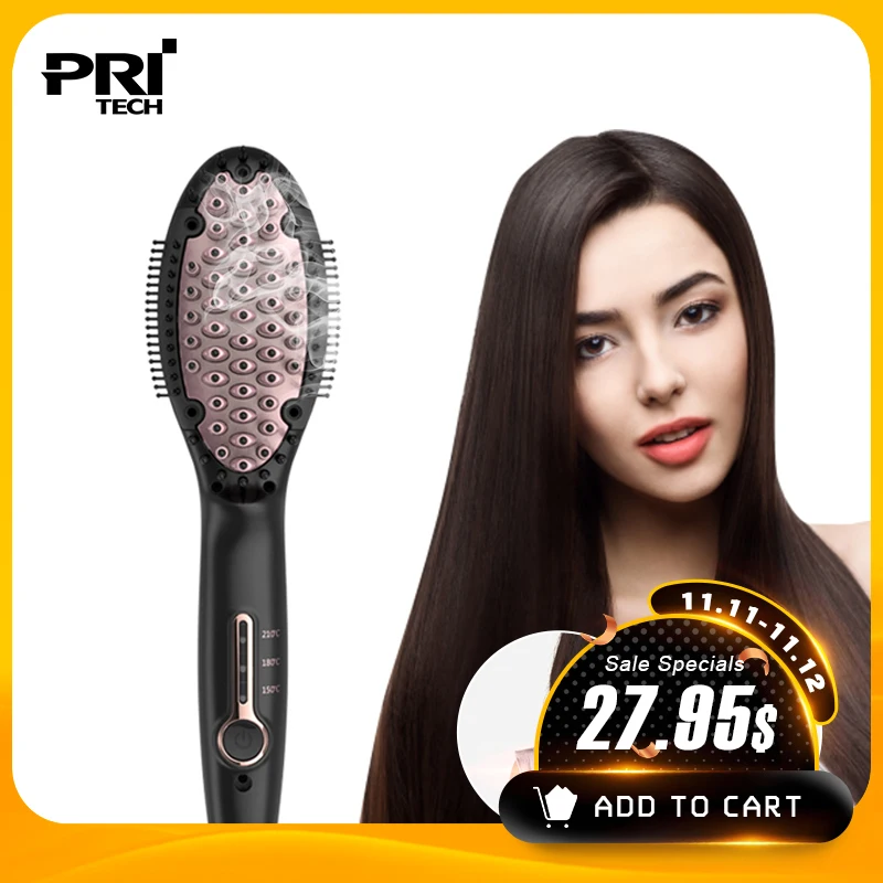 Щетка для выпрямления волос с горячим воздухом плоский утюжок расческа горячего