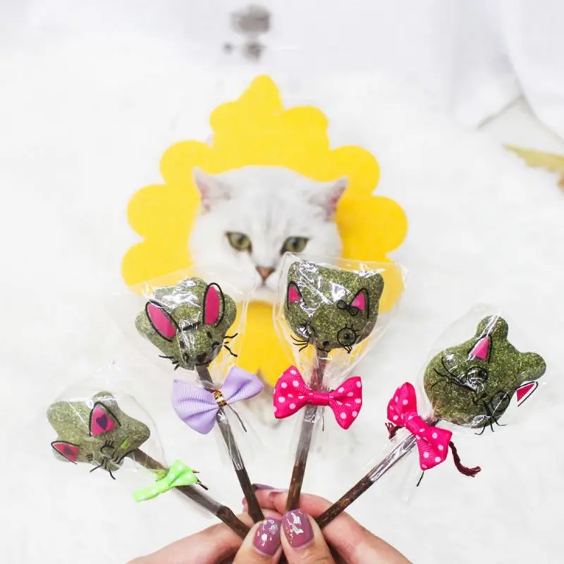 Кошка игрушка Tease кошачий мята леденец Жевательная палочка для чистки зубов