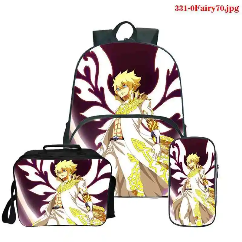 

Fairy Tail 3Pcs/Sets Backpack 2021 for Students Boys Girls Schoolbags Pencil Case backpacks Bags Back to School Casaul Backpack
