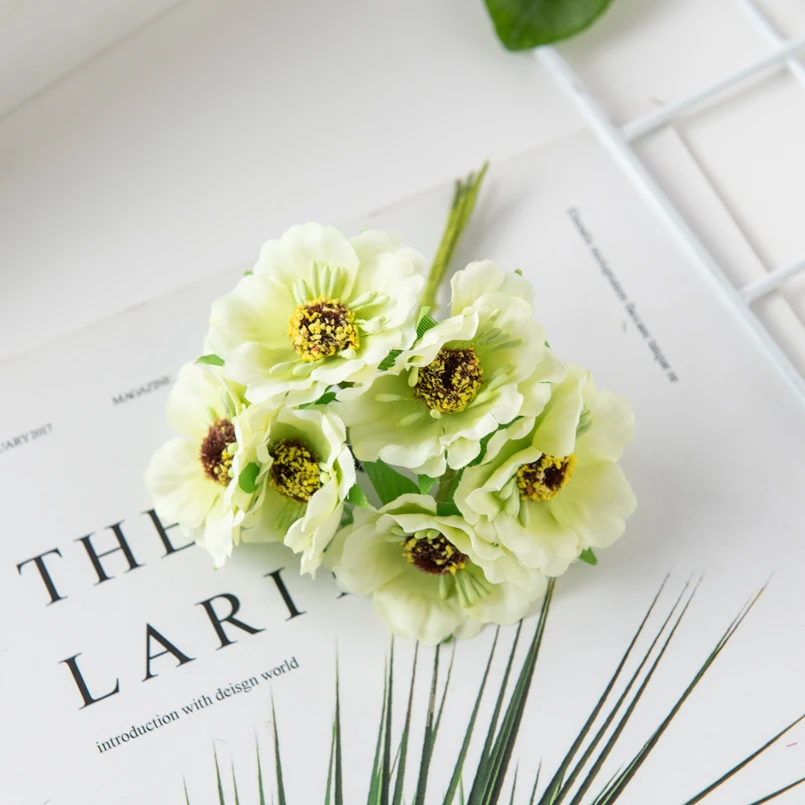 

18 шт., шелковые вишневые новогодние рождественские украшения для дома, тычинка, свадебная гирлянда для невесты, искусственные цветы для скрапбукинга