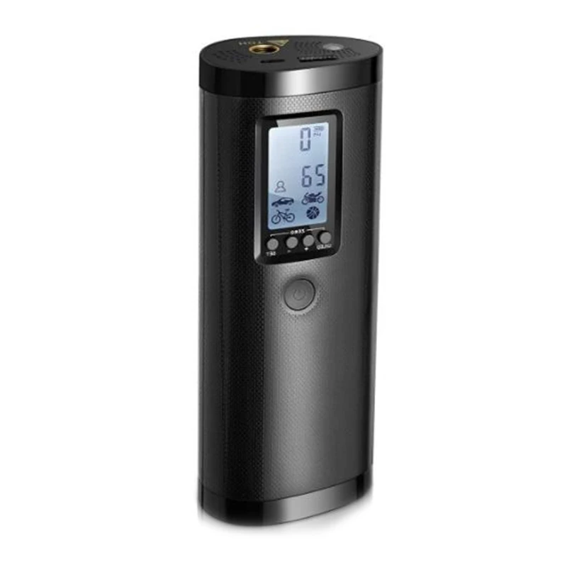 Электрический воздушный насос, мини-аккумулятор, 0-100psi, Аккумуляторный компрессор, воздушный насос с ЖК-экраном, для автомобилей, велосипедо...