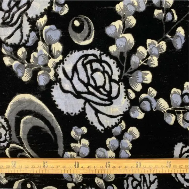 Вечерние платья из флока DIY выгорает шелк вискоза cheongsam мягкий цветок материал свадебное платье украшение материал ткань