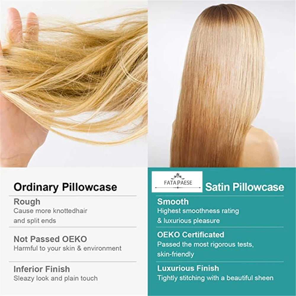 Однотонная Высококачественная шелковистая атласная Подушка 100% для ухода за