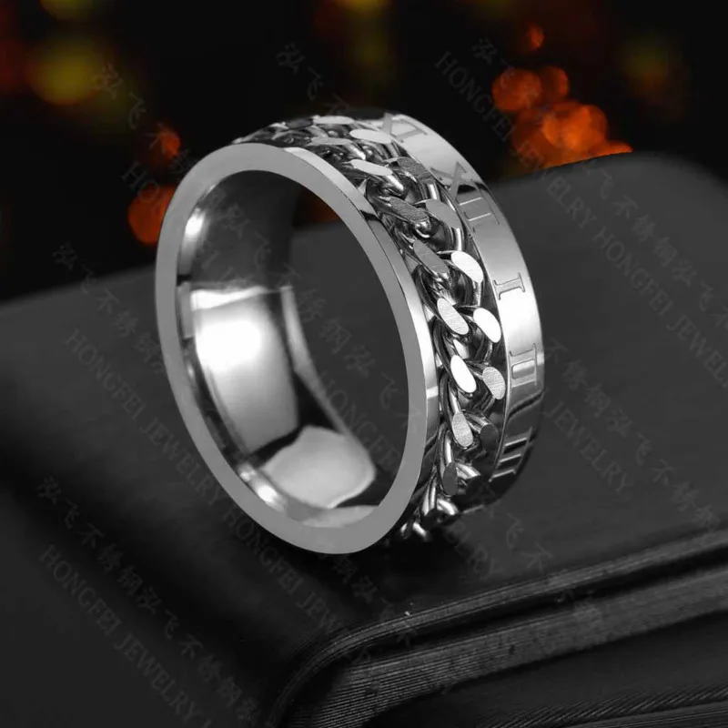 8 мм новые кольца из нержавеющей стали с римскими цифрами золотые черные крутые в