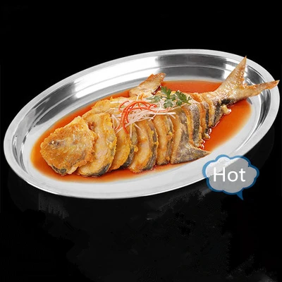 Овальные рыбные тарелки из нержавеющей стали посуда для барбекю|dish beauty|plate lampplate