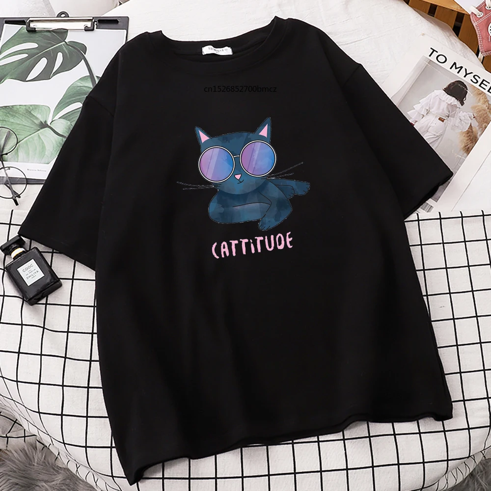 

Cat With Sunglasses Funny Printing Men T Shirts Sport Oversized T-Shirt O-Neck Tshirt Fashion High Quality Man Clothing