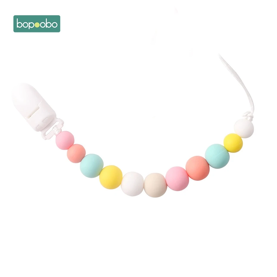 Bopoobo 1 шт., детский прорезыватель, соски, клипсы, подарок для ребенка, пищевые силиконовые грызуны, прорезыватель из бисера, BPA бесплатно, подарок для ребенка, игрушки, силиконовые бусины - Цвет: Pink Series