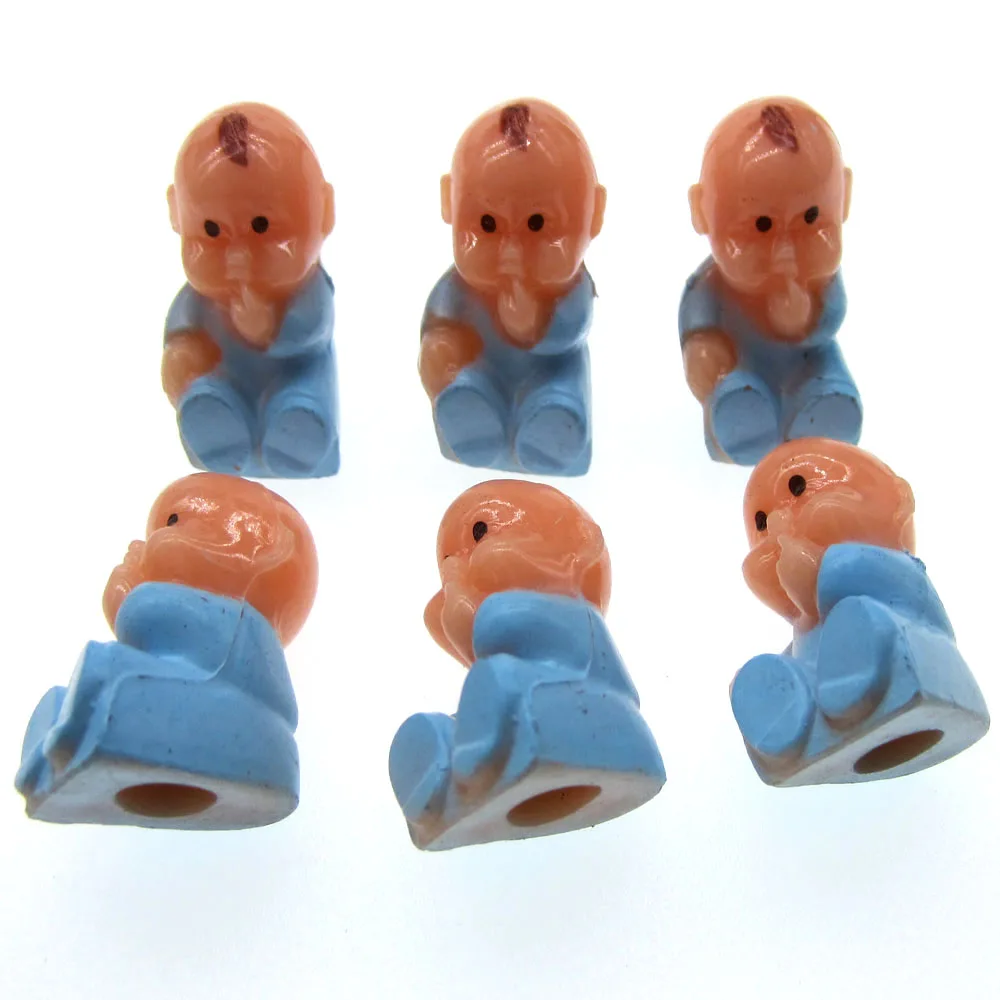 100 шт. синие маленькие пластиковые детские куклы сидящие младенцы детский душ