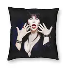 Наволочка Elvira с изображением темных квадратов, домашний декор с принтом в стиле Хэллоуина, фильма ужасов, диванная подушка для автомобиля, дивана