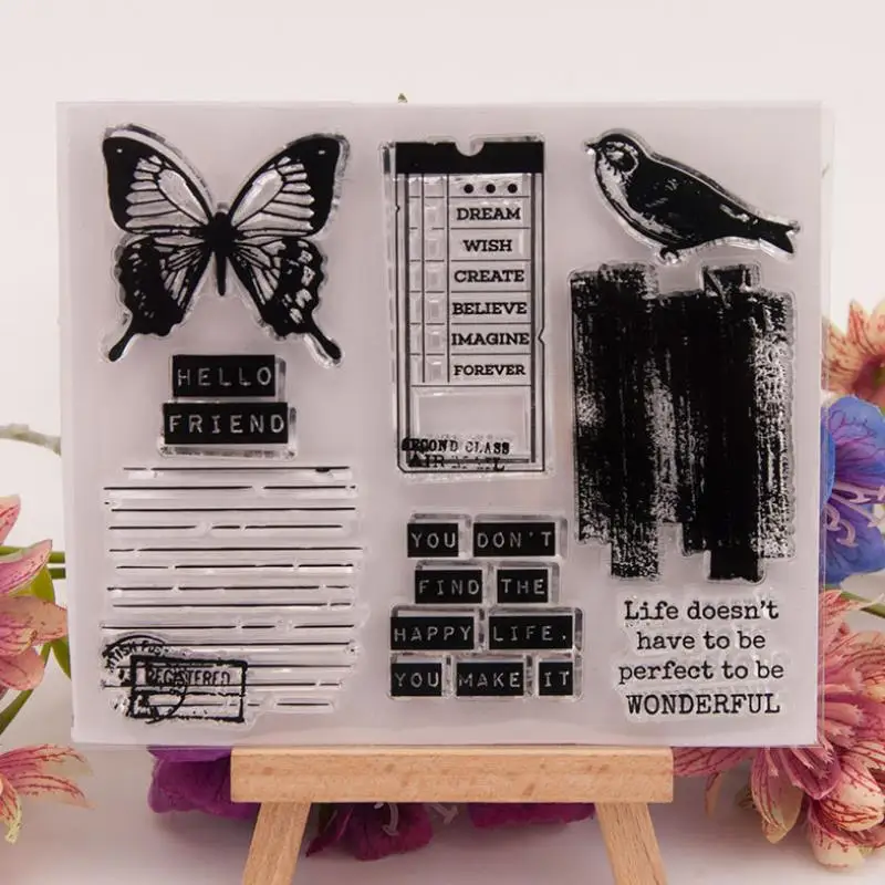 1 шт. креативный красивый бабочка птица прозрачный чистый силикон штамп для