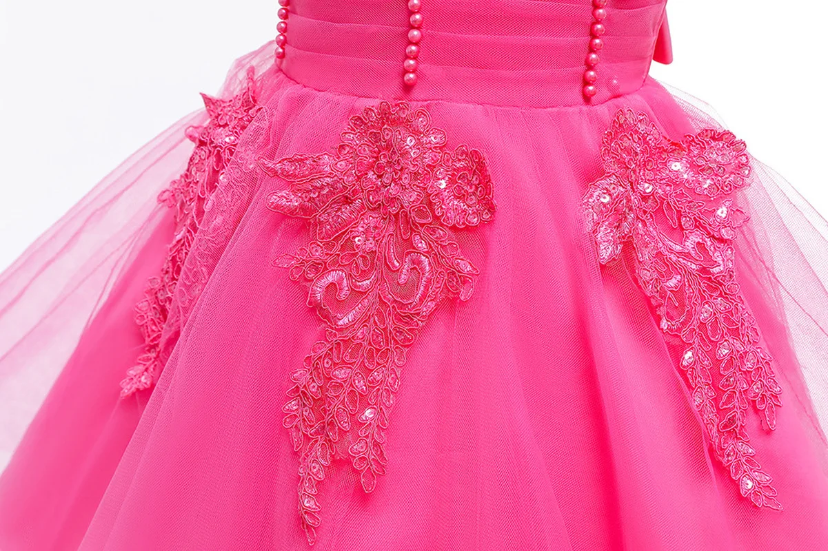 С цветочным узором для девочек Свадебная вечеринка платье на день рождения