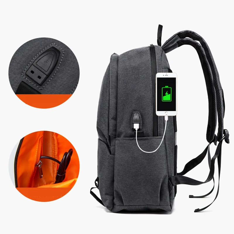 Деловой мужской рюкзак BISON DENIM для офиса с зарядкой от usb 17 дюймов ноутбука мужские